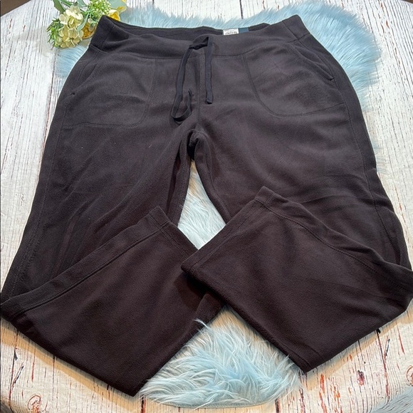 NWT Tek Gear Straight Mid Rise Fleece Black Pants sz XL - Picture 1 of 8